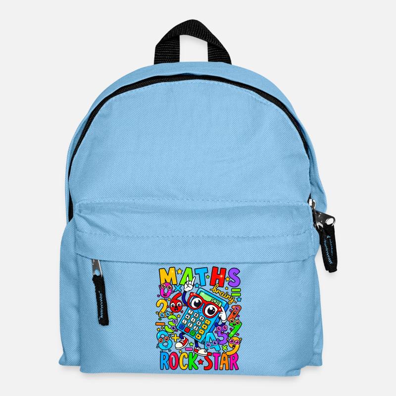 Math Rock Star Calculator Neon - Kids' Backpack - light blue
