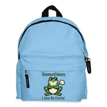 Sometimes I Just Be Fartin Funny Frog meme - Kids' Backpack - light blue - Front