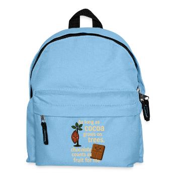 Chocolate is fruit – cocoa humor saying - Kids' Backpack - light blue - Front