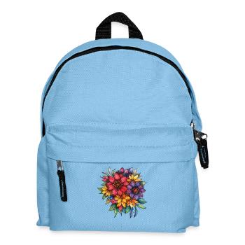 Color Bouquet in Watercolor Style - Kids' Backpack - light blue - Front