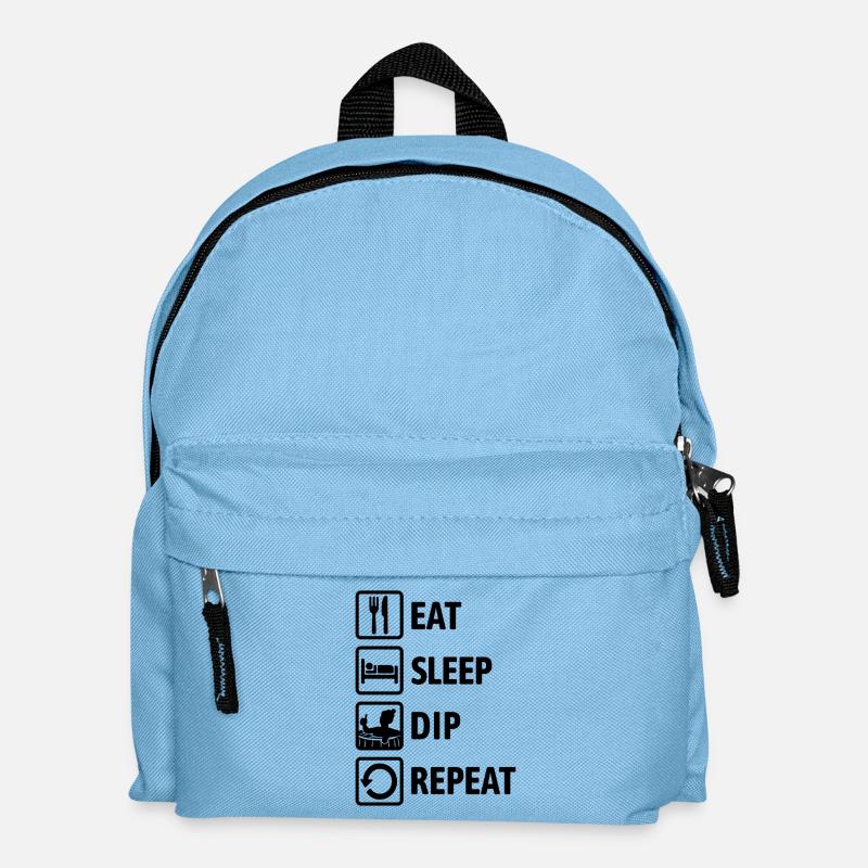Eat Sleep Dip Repeat - Eisbaden - Winterbaden - Kinder Rucksack - Hellblau