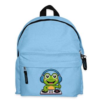 Frosch DJ mit Kopfhörern - Kinder Rucksack - Hellblau - Vorne