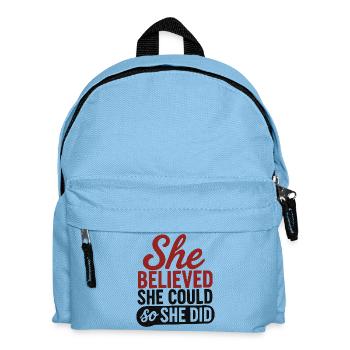 She Believed She Could So She Did Quote - Kids' Backpack - light blue - Front