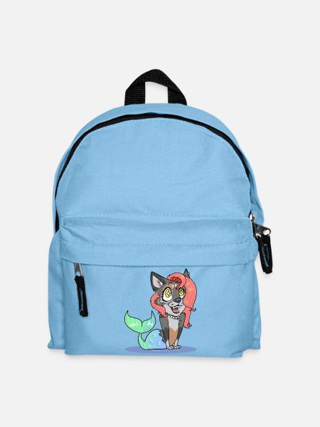 Coral (Chibi Version) (von Leni Riosa) - Kinder Rucksack - Hellblau