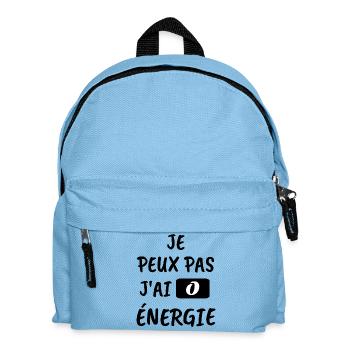 Ich kann nicht. Ich habe Zero Energy. - Kinder Rucksack - Hellblau - Vorne