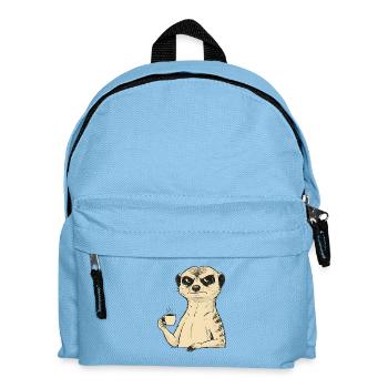 Grummeliges Erdmännchen Kaffee Liebhaber – Lustige - Kinder Rucksack - Hellblau - Vorne