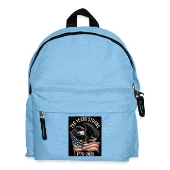 250 Jahre stark 1776–2026 - Kinder Rucksack - Hellblau - Vorne