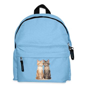 Zwei glückliche Katzenfreunde - Kinder Rucksack - Hellblau - Vorne
