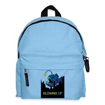 Glowing Up 8. Geburtstag Anglerfisch - Kinder Rucksack - Hellblau - Vorne