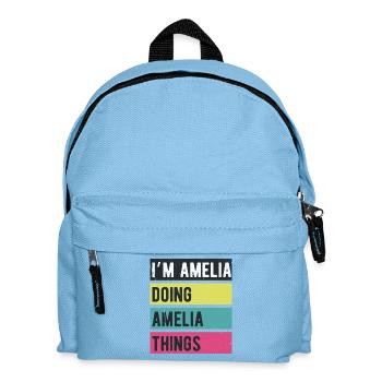 Ich bin Amelia und mache Amelia Things Retro Colors - Kinder Rucksack - Hellblau - Vorne