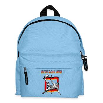 Fußball Deutschland Fallrückzieher Seitfallzieher - Kinder Rucksack - Hellblau - Vorne
