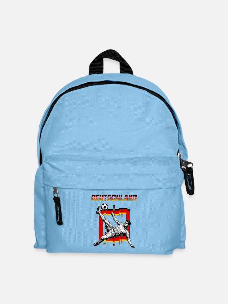 Fußball Deutschland Fallrückzieher Seitfallzieher - Kinder Rucksack - Hellblau