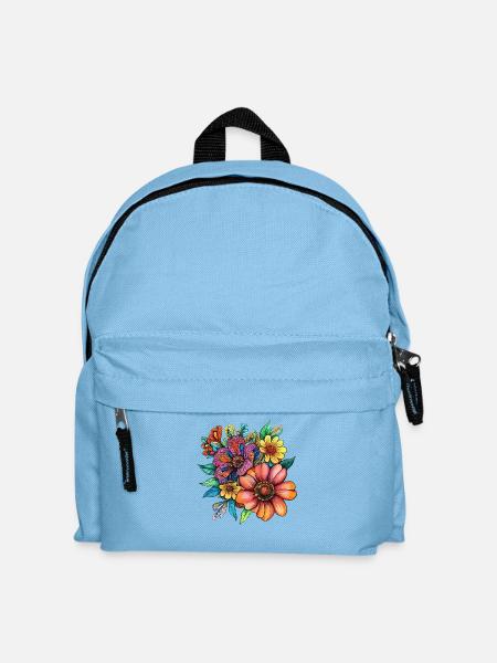Blütenpracht Neonfarben - Kinder Rucksack - Hellblau