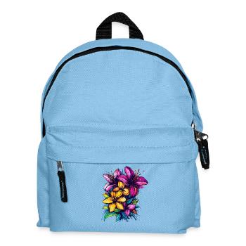 Colour explosion of tropical flowers - Kids' Backpack - light blue - Front