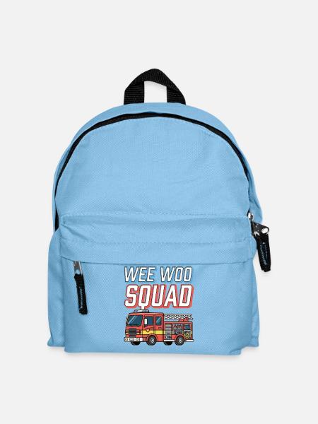 Wee Woo Squad Feuerwehrauto - Kinder Rucksack - Hellblau