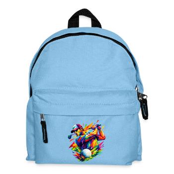 Farbexplosion in Golfschlägen - Kinder Rucksack - Hellblau - Vorne