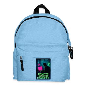 Télétravailleur Connecté H24 Design Néon Cyber - Sac à dos Enfant - bleu clair - Devant