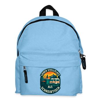 Rather a parking space than a desk | Vanlife - Kids' Backpack - light blue - Front