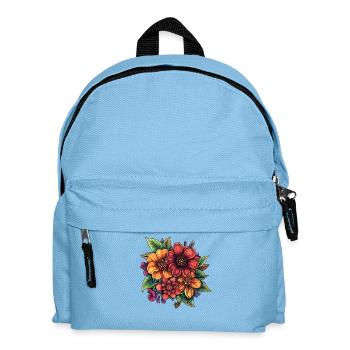 Bunte Blütenpracht Florale Komposition - Kinder Rucksack - Hellblau - Vorne