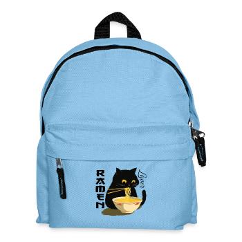 Amateur de ramen - Chat noir aux nouilles - Sac à dos Enfant - bleu clair - Devant