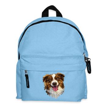 Australian Shepherd – Conception géométrique de chien - Sac à dos Enfant - bleu clair - Devant