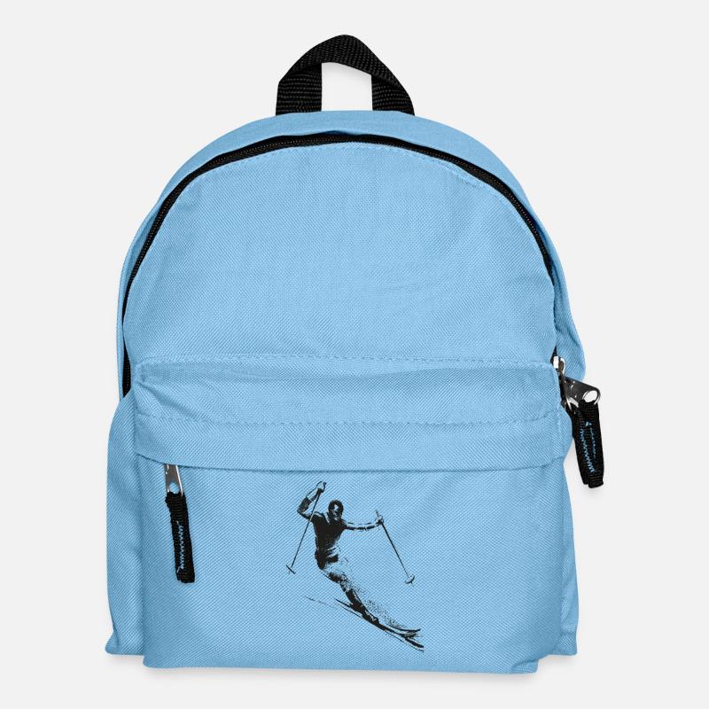Retro Skier - Kids' Backpack - light blue