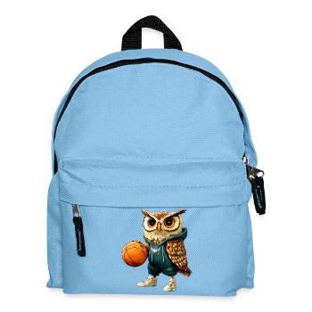Basketball Eulen - Kinder Rucksack - Hellblau - Vorne