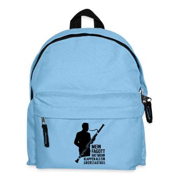 Mein Fagott hat mehr Klappen als ein Großstadtbus - Kinder Rucksack - Hellblau - Vorne
