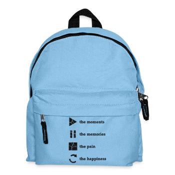 Achtsamkeit, Momente, Erinnerungen, Glück - Kinder Rucksack - Hellblau - Vorne