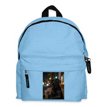 Chien errant nocturne avec café - Sac à dos Enfant - bleu clair - Devant