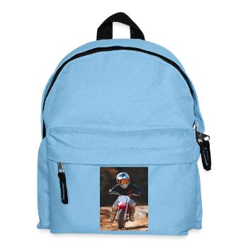 Offroad-Dirtbike Rider Kunst-Design - Kinder Rucksack - Hellblau - Vorne