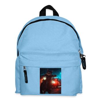 Night Cat sur Motorcycle Noir - Sac à dos Enfant - bleu clair - Devant