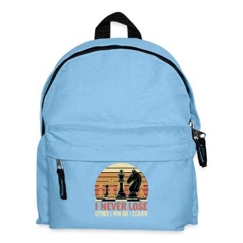 Schach Spruch - Ich verliere nie - Kinder Rucksack - Hellblau - Vorne