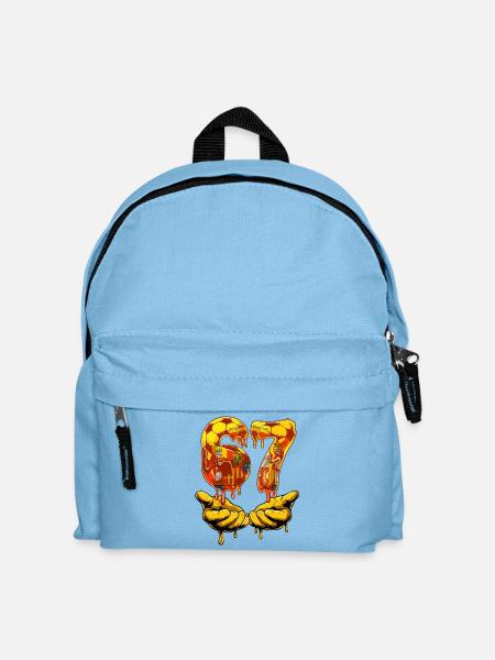 Soccer 67 Six Seven Funny Gen Alpha Meme SOCCER 67 - Kinder Rucksack - Hellblau