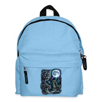 Animaux sauvages vintage Wildcat Moon Lightning Rétro Animaux sauvages - Sac à dos Enfant - bleu clair - Devant