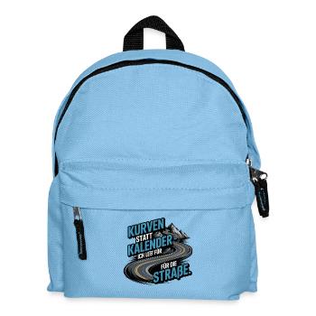 Kurven Statt Kalender Ich Leb Für Die Straße - Kinder Rucksack - Hellblau - Vorne