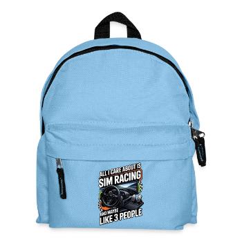 All I'm interested in is Sim Racing and Vie - Kids' Backpack - light blue - Front