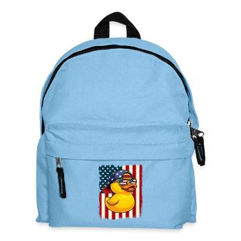 Gummiente US-Flagge Patriotischer Entenliebhaber - Kinder Rucksack - Hellblau - Vorne