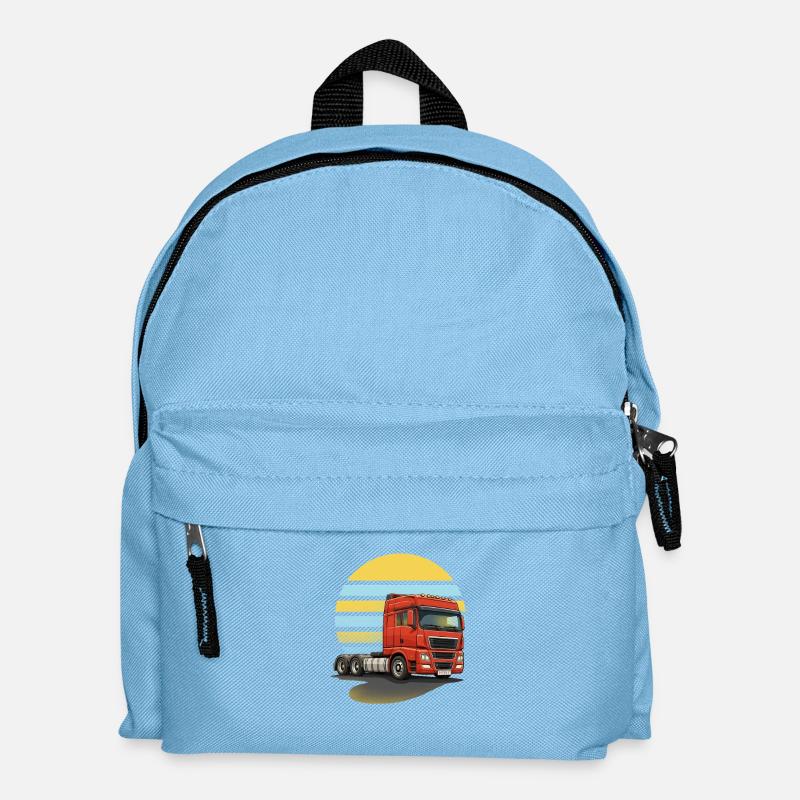Roter LKW - Kinder Rucksack - Hellblau