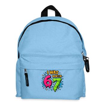 7th Birthday Kids 67 Meme Humor Gift Idea - Kids' Backpack - light blue - Front
