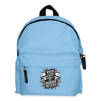 Courage Over Luck Tattoo Motivationales Grafik-T-Shirt - Kinder Rucksack - Hellblau - Vorne