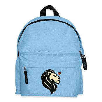 Löwenherz Löwen Silhouette - Kinder Rucksack - Hellblau - Vorne