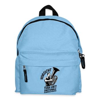 Vorsicht Tuba übt emotionale Ausbrüche möglich - Kinder Rucksack - Hellblau - Vorne