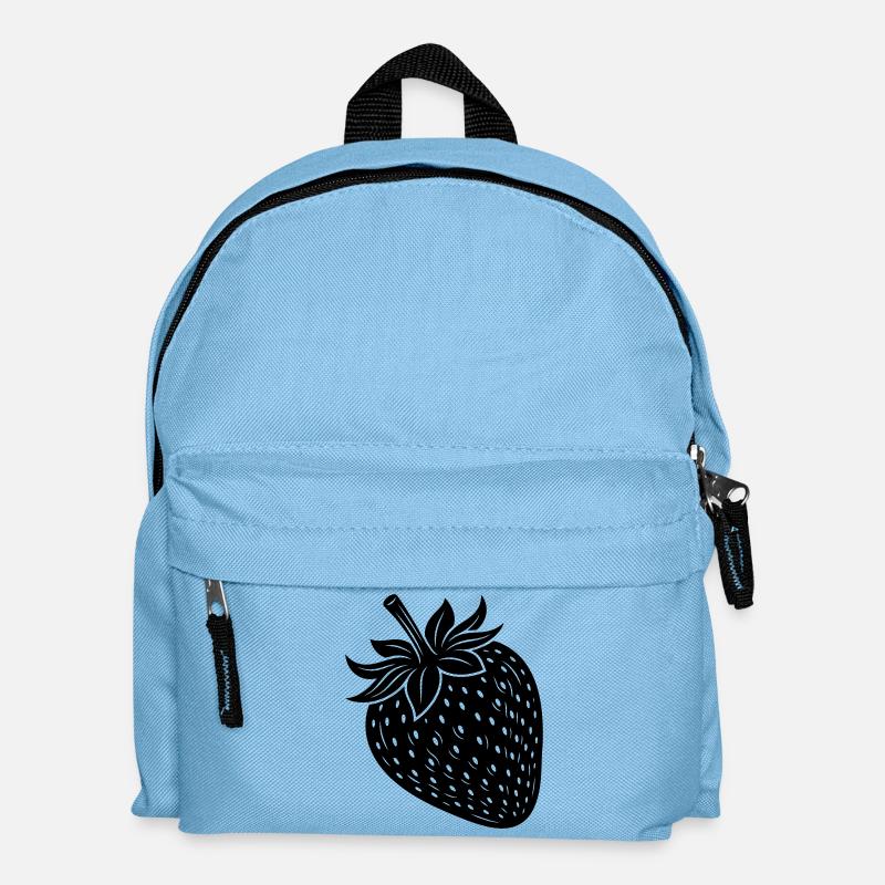 Strawberry Fruit Silhouette - Kids' Backpack - light blue