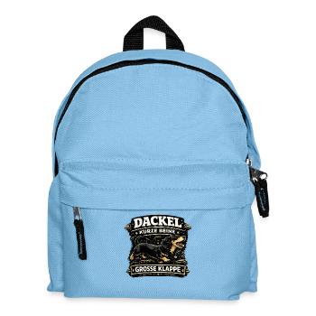 Dackel kurze Beine große Klappe Vintage - Kinder Rucksack - Hellblau - Vorne