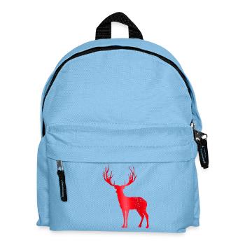 Hirsch mit Geweih Vintage Hirschgeweih Design - Kinder Rucksack - Hellblau - Vorne