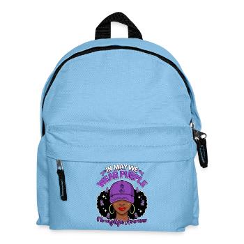 Im Mai tragen wir den Purple Fibromyalgie Awareness Month - Kinder Rucksack - Hellblau - Vorne