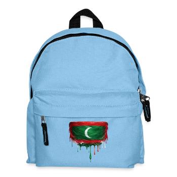 Maldives Flags Drop Art - Kids' Backpack - light blue - Front