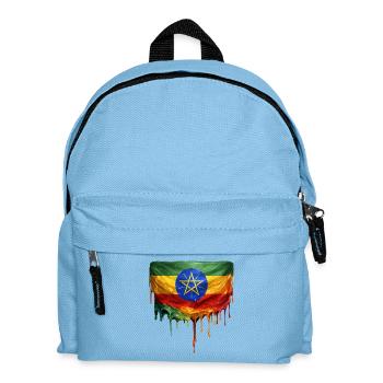 Ethiopia Flag in Drop Art - Kids' Backpack - light blue - Front