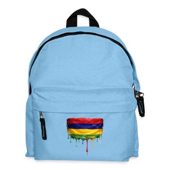 Mauritius Flagge Tropfenkunst - Kinder Rucksack - Hellblau - Vorne